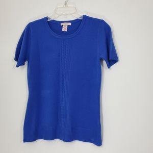 Covington Blue Short Sleeve Sweater, Size small